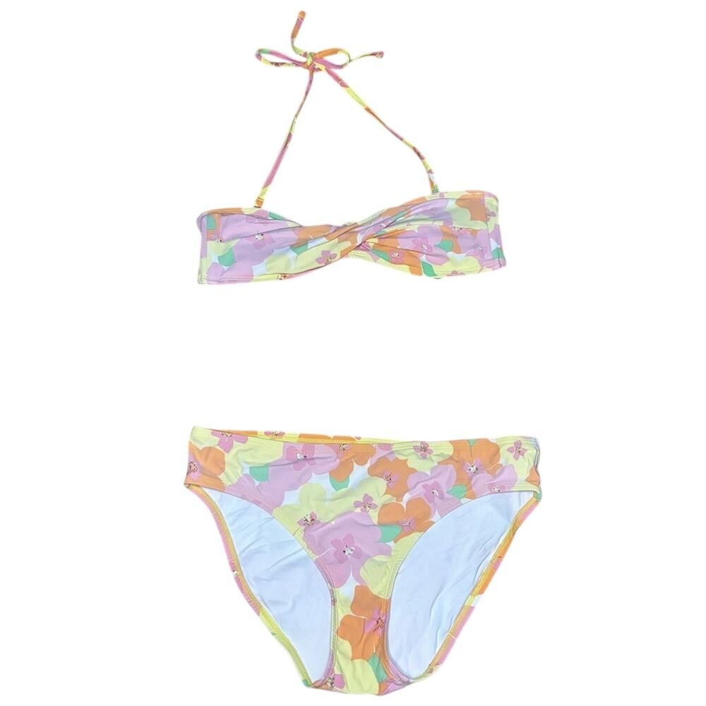 Lilly Pulitzer Bikini Set XS Floral Twist Bandeau Halter Swimsuit 2 pc Resort⁠